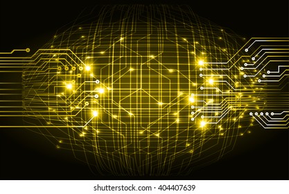 yellow abstract hi speed internet technology background illustration. eye scan virus computer. vector
