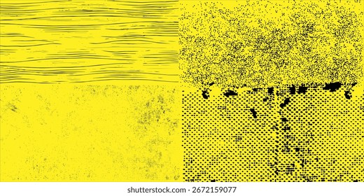 amarelo abstrato horizontal banner fundo linhas verdes.Adequado para capas, brochuras, apresentações, folhetos. vetor.