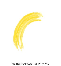 Yellow Abstract Ink Brush Stroke. Yellow Ink Texture Grunge Style. Abstract Ink Brush Splash Design Element