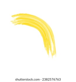 Yellow Abstract Ink Brush Stroke. Yellow Ink Texture Grunge Style. Abstract Ink Brush Splash Design Element