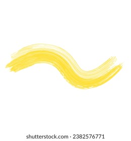 Yellow Abstract Ink Brush Stroke. Yellow Ink Texture Grunge Style. Abstract Ink Brush Splash Design Element