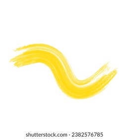 Yellow Abstract Ink Brush Stroke. Yellow Ink Texture Grunge Style. Abstract Ink Brush Splash Design Element