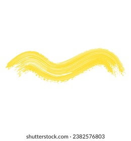 Trazo De Cepillo De Tinta De Color Amarillo Abstracto. Estilo Grunge De Textura De Tinta Amarilla. Resumen Elemento de diseño de pincel de tinta