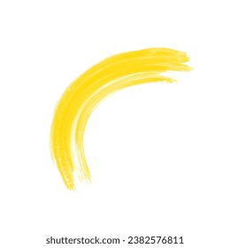 Yellow Abstract Ink Brush Stroke. Yellow Ink Texture Grunge Style. Abstract Ink Brush Splash Design Element