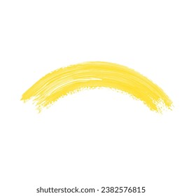 Yellow Abstract Ink Brush Stroke. Yellow Ink Texture Grunge Style. Abstract Ink Brush Splash Design Element