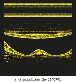 Yellow abstract lines. Dynamic motion pattern. Light streak effect. Vector bright background.