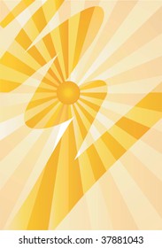 Yellow abstract  magic background, symbol of sunshine. Vector illustration .