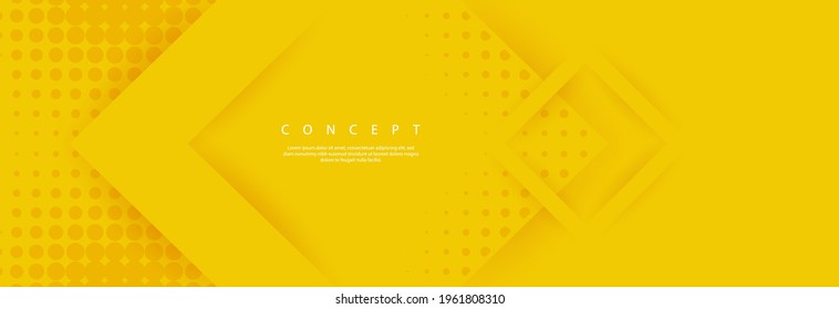 Gelber abstrakter, moderner geometrischer Hintergrund. Konzeptgrafik für futuristische Energietechnologie. Digitales Hintergrundbild mit gelbem Manga-Comics. Abstraktes Vektorhintergrundmuster, helles Poster, Banner 