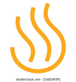 Yellow abstract modern vector icon of the fire. Simple geometric minimal symbol isolated on transparent background