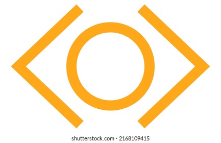 Icono de vector moderno abstracto amarillo del ojo. Símbolo geométrico simple mínimo aislado en fondo transparente