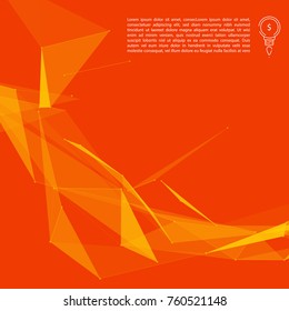 Yellow Abstract Network Mesh on Orange Background with Copyscape for Your Text  - Vector Illustration - Bitcoin Template Design