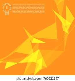 Malla de red de resumen amarillo en fondo naranja con Copyscape para su texto - Ilustración vectorial - Diseño de plantilla de bitcoin