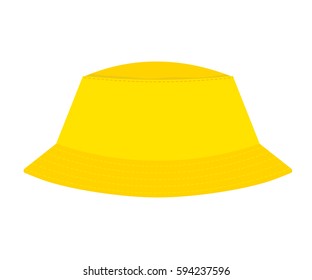 Yellow abstract panama hat on a white background. Symbol of summer holiday. stock vector