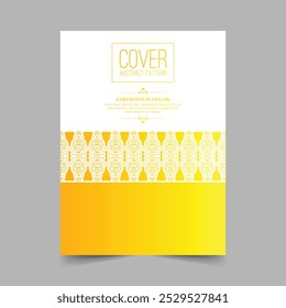design de tampa de padrão abstrato amarelo