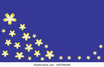 yellow abstract pattern on blue background 