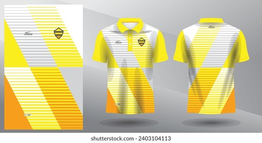 yellow abstract polo jersey mockup for sport uniform