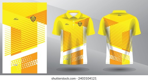 yellow abstract polo jersey mockup for sport uniform