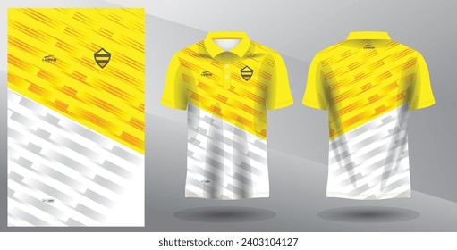 yellow abstract polo jersey mockup for sport uniform