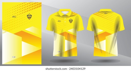 yellow abstract polo jersey mockup for sport uniform