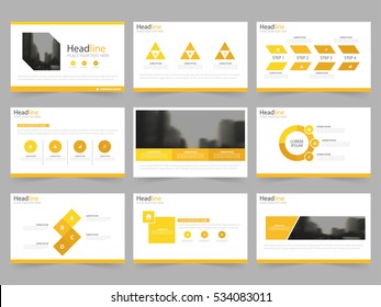 Yellow Abstract presentation templates, Infographic elements flat design set for annual report brochure flyer leaflet marketing advertising banner 
