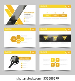 Yellow Abstract presentation templates, Infographic elementsflat design set for annual report brochure flyer leaflet marketing advertising banner 
