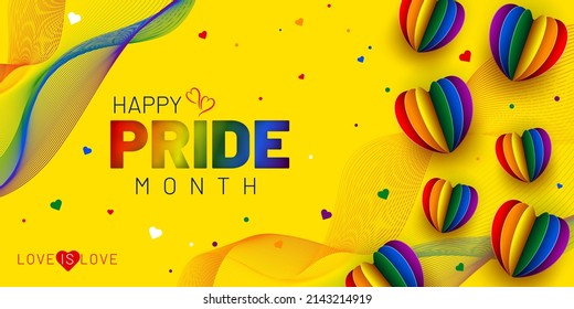 Yellow Abstract Pride Background For Banner, Flyer, Poster, Brochure, Etc.