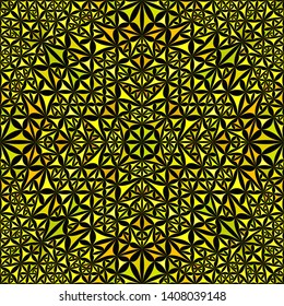 Yellow abstract seamless curved triangle kaleidoscope pattern wallpaper - tribal vector background graphic