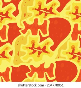 Yellow abstract seamless pattern