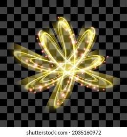 El efecto especial abstracto amarillo aislado de la línea vectorial resplandece la brillante colección de recursos gráficos brillantes elementos brillantes. puede utilizarse para firmar, recursos, elementos, colección