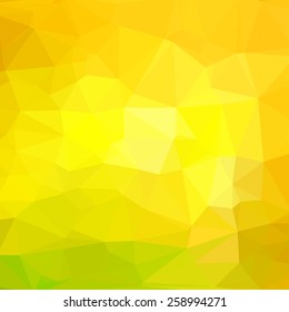 Yellow abstract square geometric background consisting of colored triangles.