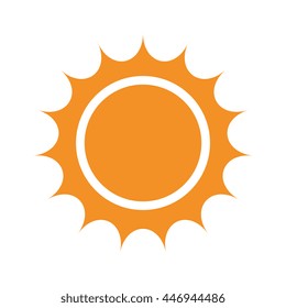 yellow abstract sun icon over isolated background, vector illustration 