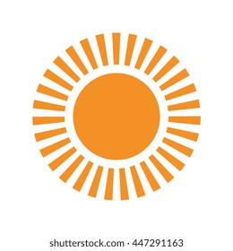 yellow abstract sun icon over isolated background, vector illustration 