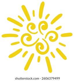 A yellow abstract sun vector illustration