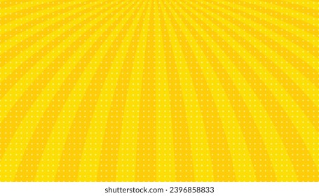 Yellow abstract Sunburst pattern. Bright rays background. Comics, pop art style. Vector background illustration