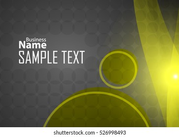 Yellow abstract template for card or banner. Metal Background with waves and reflections. Business background, silver, illustration. Illustration of abstract background with a metallic element