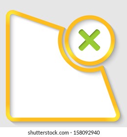 yellow abstract text frame for any text and ban mark