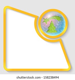 yellow abstract text frame for any text with a Christmas motif