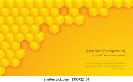 Yellow abstract texture background with a hexagon shape. 3D vector backgrounds that can be used for posters, covers, leaflets, backgrounds for your ads, and more.