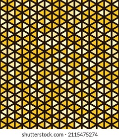 Yellow abstract triangle or cubes pattern thick lines background. Vector illustration.