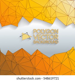 Yellow abstract triangle vector background light sheet in the middle and place for text vector illustration