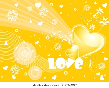 yellow abstract valentine background