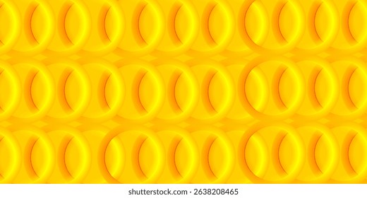yellow abstract vector background featuring overlapping translucent rings, creating a vibrant and modern geometric pattern with depth and movement. modern