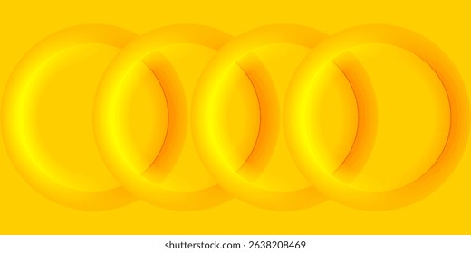yellow abstract vector background featuring overlapping translucent rings, creating a vibrant and modern geometric pattern with depth and movement. eps 10