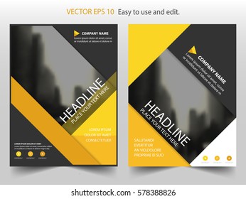 Yellow abstract Vector Brochure annual report Leaflet Flyer template design, book cover layout design, abstract business presentation template, a4 size design