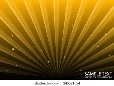Yellow abstract vector starburst  background illustration - Vector star burst spreading  rays template illustration