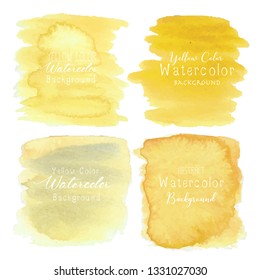 Yellow abstract watercolor background, Watercolor element for card, Vector illustration.