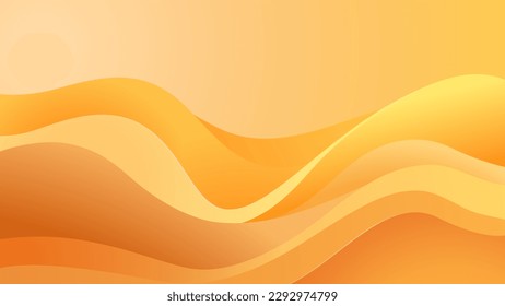 Yellow abstract wave background presentation template