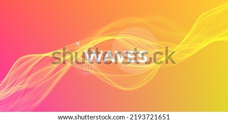 Yellow abstract wave. Magic line design. Flow curve motion element. Neon gradient wavy illiustration. Stock photo © 
