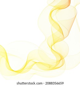 Yellow abstract wave. Vector design element.