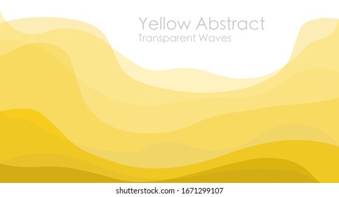 Yellow abstract wavy transition. Light dark gradient yellow wave cloud, desert, tulle, sunset. Blonde hair. Gradual change. Light Yellow white background. Intangible Illustration Vector